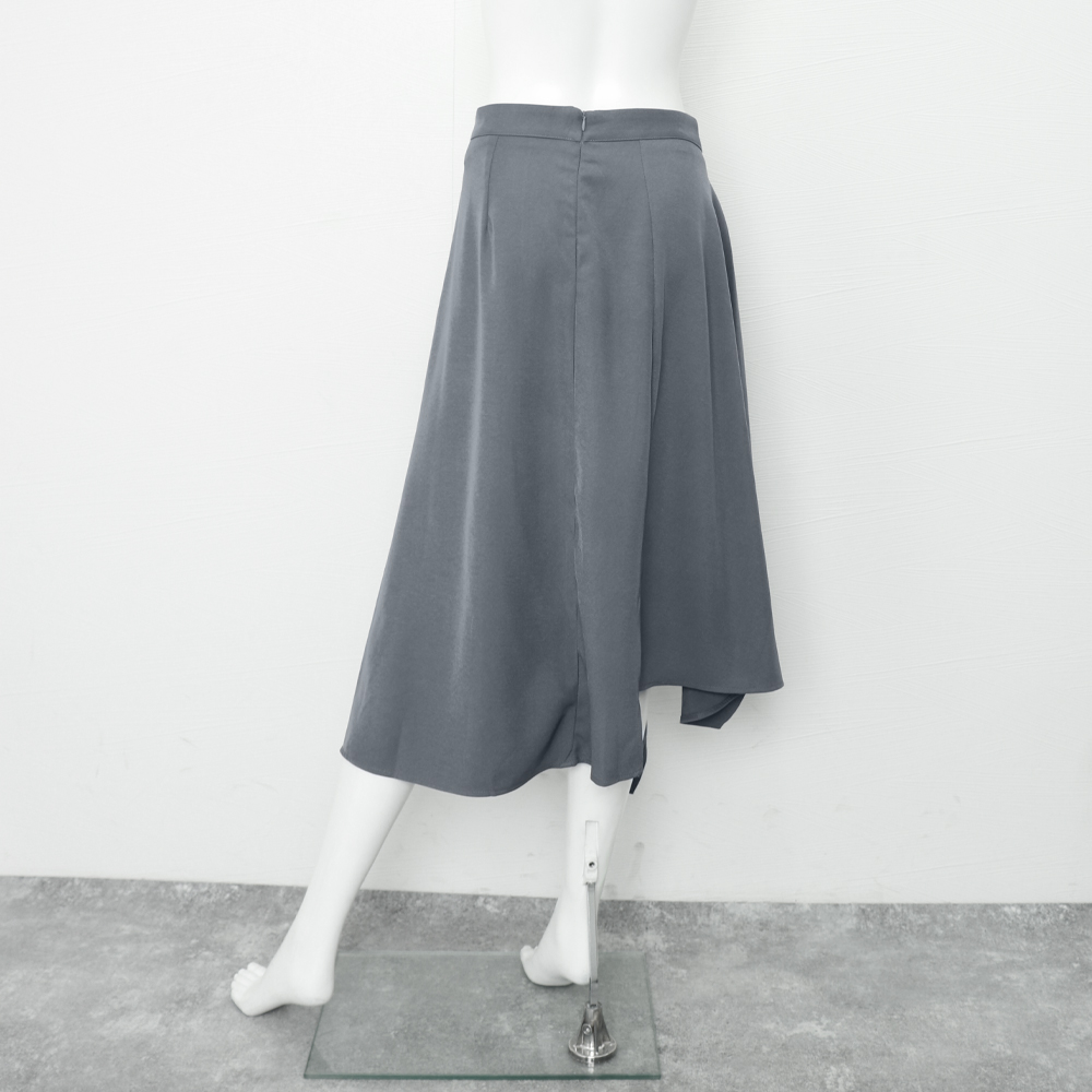 デート服 ハイウエスト変形ヘムスカート 韓国風膝下丈