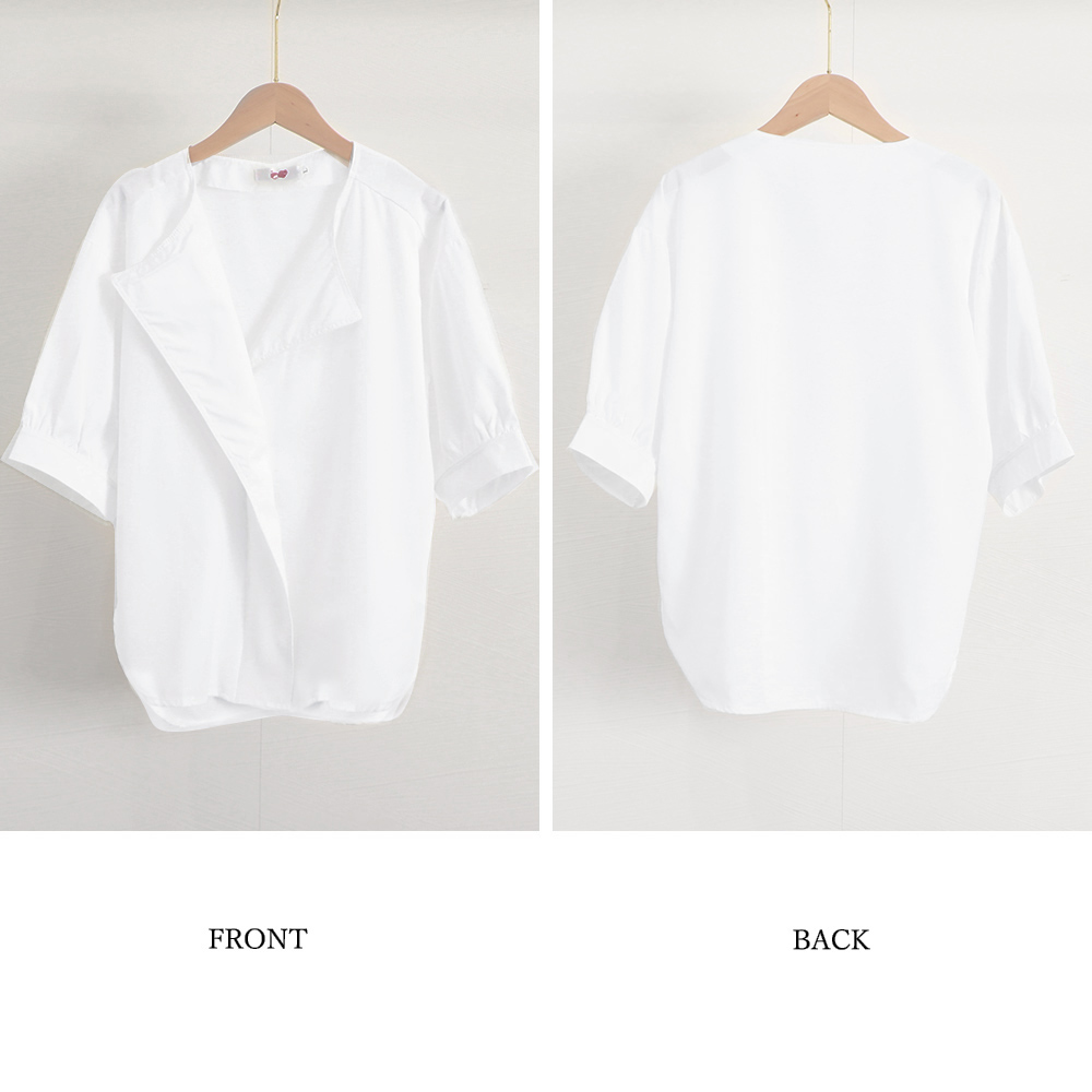 デート服 夏のデート向け Vネックシャツブラウス 上品半袖