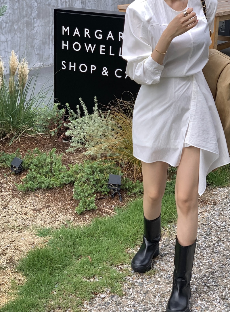 デート服 春新作上品な丸首ワンピース