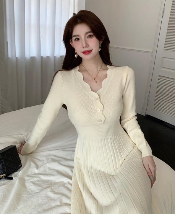 デート服 レディースニットスカートワンピース