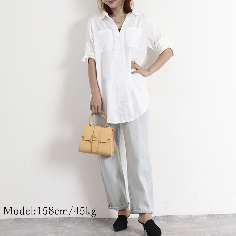 デート服 夏のデート向け スキッパーロングシャツ