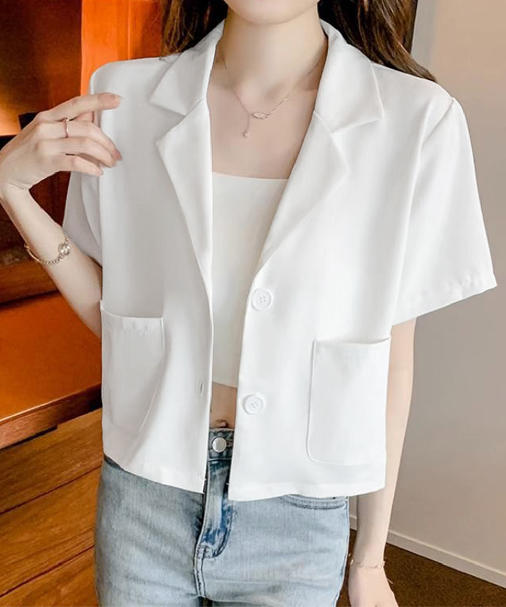 デート服 夏のデート用 半袖テーラードジャケット