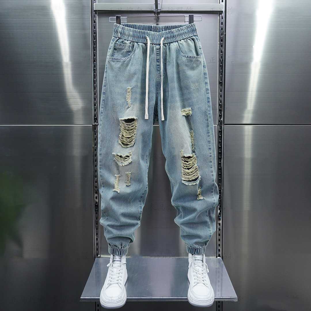 ダメージジーンズ ダメージ加工 ゆったりジョガーパンツ