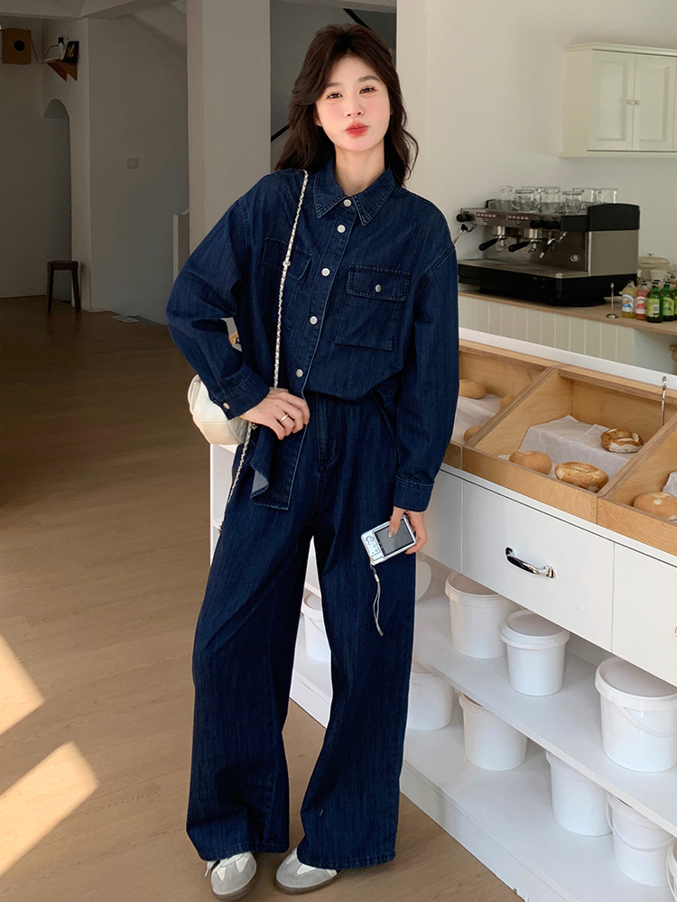 デニムセットアップ ゆったりシルエット デニムセット