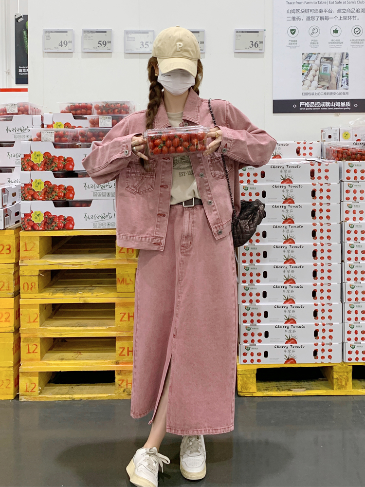 デニムセットアップ ゆったりシルエットデニムセットアップ