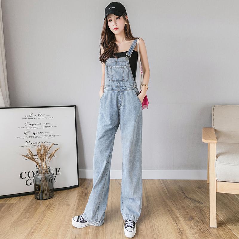デニムセットアップ デニムサロペットワイドパンツ オールインワン