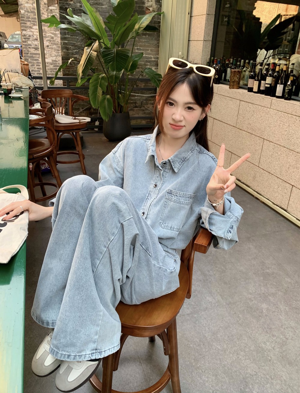 デニムセットアップ こなれ感ゆったりデニムセット