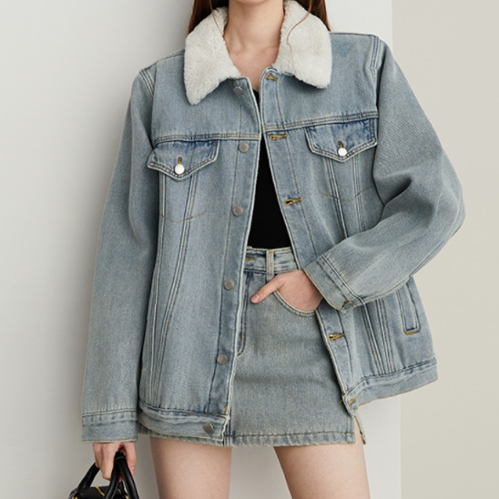 デニムセットアップ ふんわりデニムジャケット＆ミニスカート