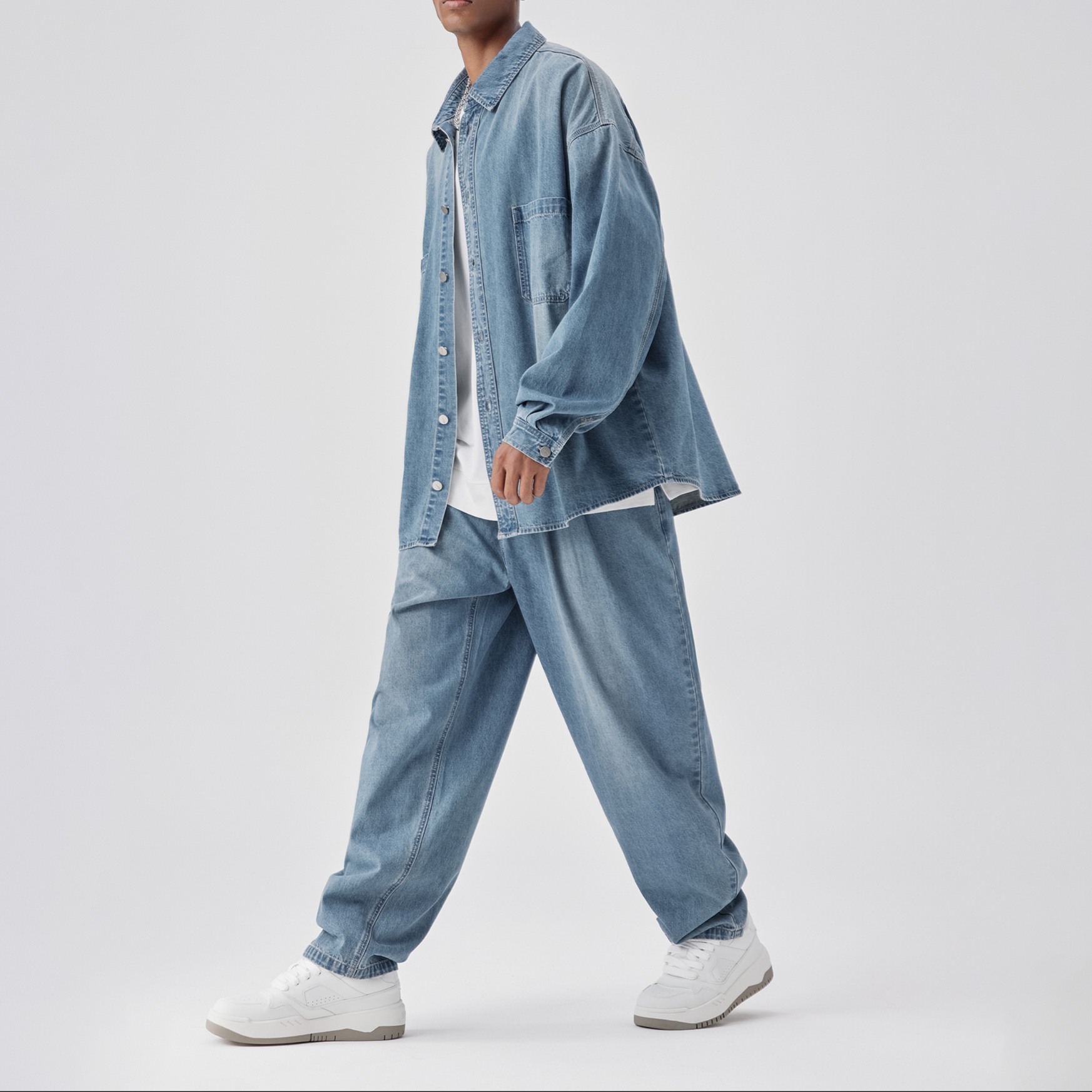 デニムセットアップ ゆったりシルエット デニムコーデセット