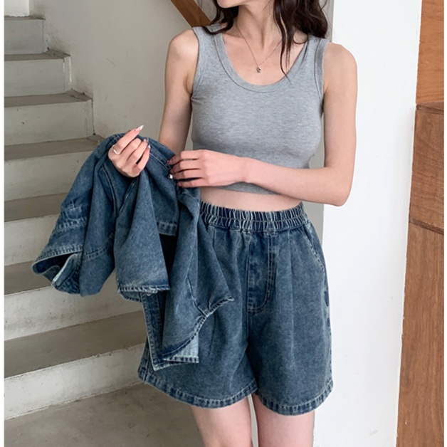 デニムセットアップ ゆったりシルエット 半袖デニムシャツセット