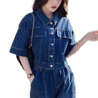デニムセットアップ ゆったりシルエット デニム上下セット