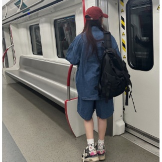 デニムセットアップ ゆったりデニムシャツセットアップ
