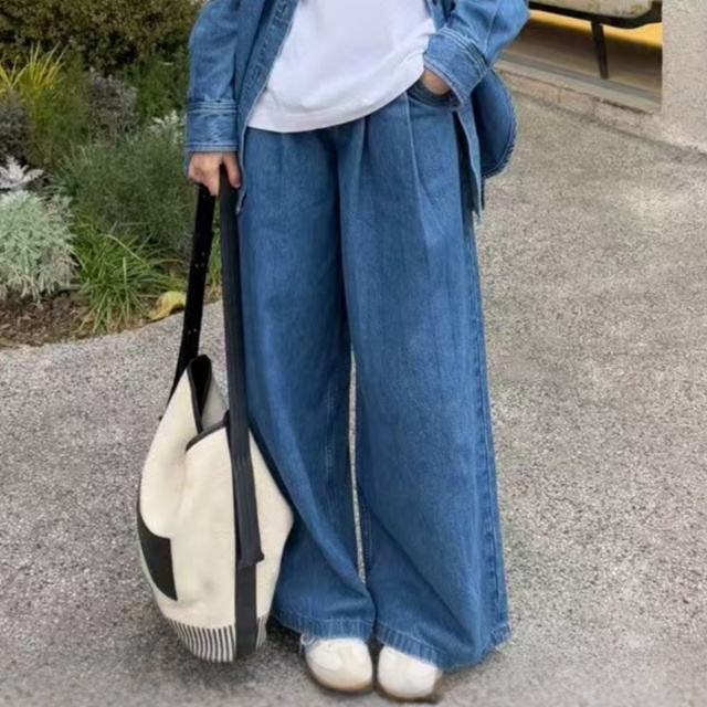 デニムセットアップ ゆったりシルエット デニム上下セット
