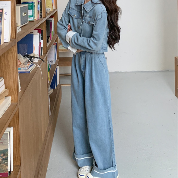 デニムセットアップ ゆったりシルエット デニム上下セット
