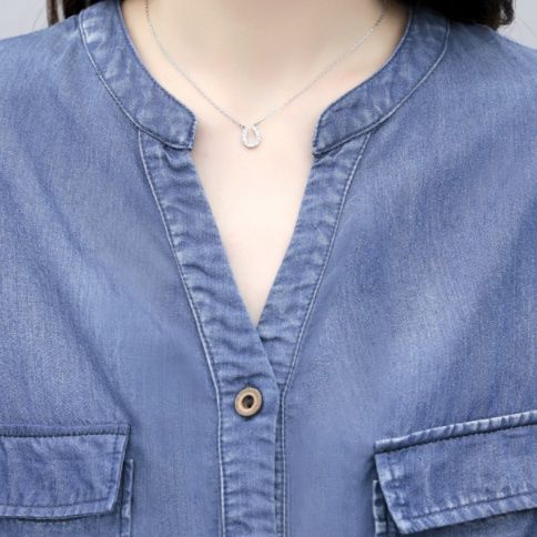 デニムセットアップ 涼やか上品デニム風セットアップ