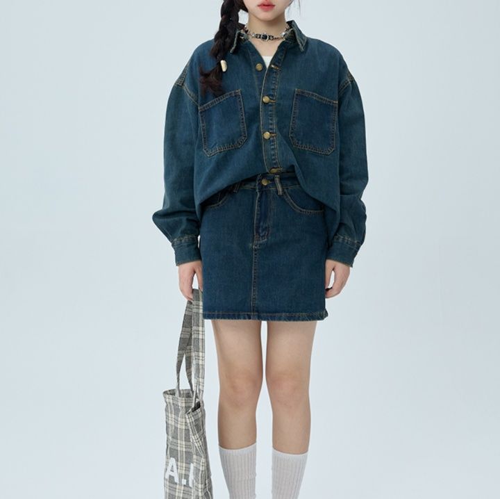 デニムセットアップ ゆったりシルエット デニムセットアップ