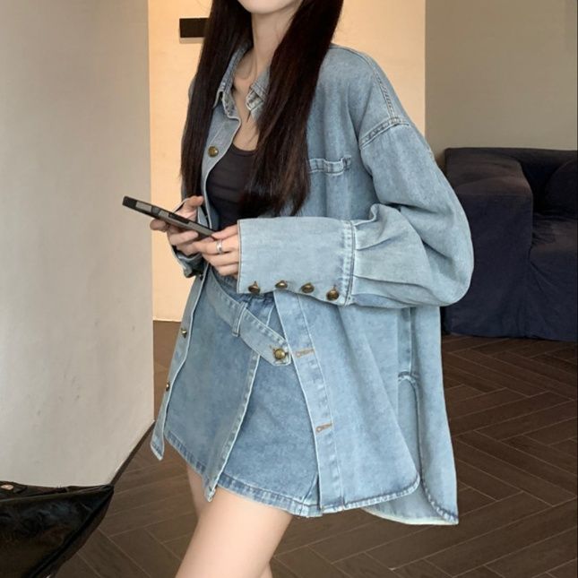 デニムセットアップ ゆったりシルエット デニムセットアップ