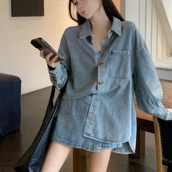 デニムセットアップ ゆったりシルエット デニムセットアップ
