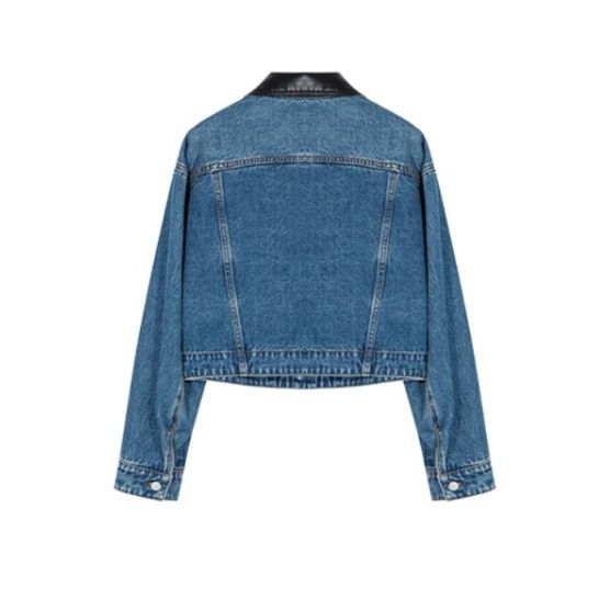 デニムセットアップ クロップド丈ジャケット&ロングスカート上下セット