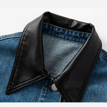 デニムセットアップ クロップド丈ジャケット&ロングスカート上下セット