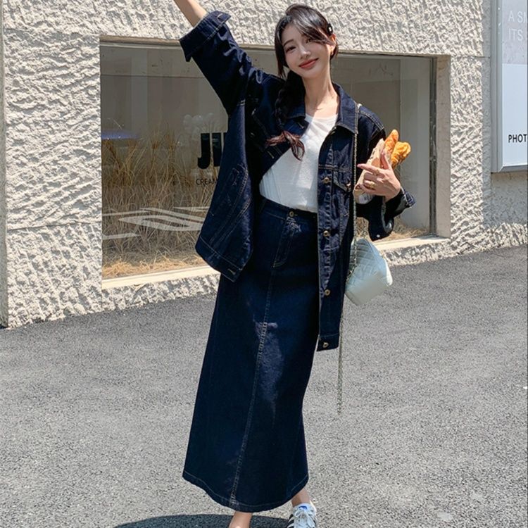 デニムセットアップ ゆったりシルエットデニムセットアップ