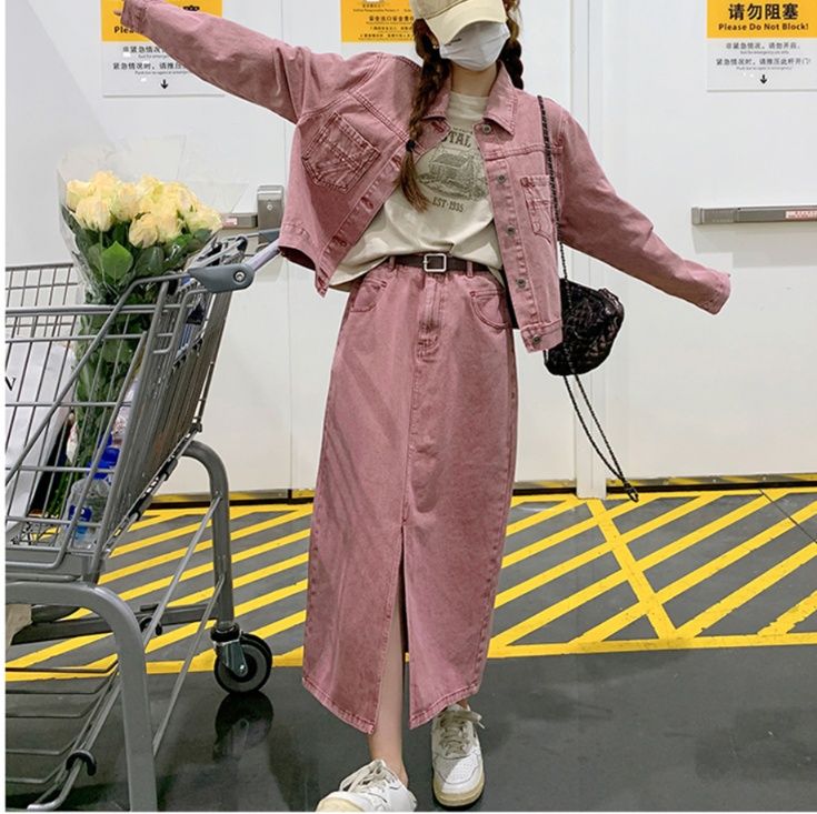 デニムセットアップ ゆったりシルエットデニムセットアップ