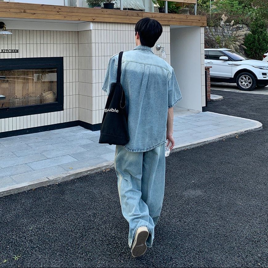 デニムセットアップ ゆったりシルエットデニムセット