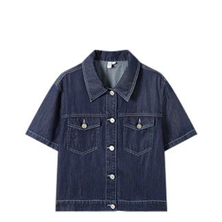 デニムセットアップ 上品フレアデニムセットアップ