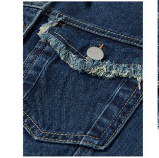 デニムセットアップ ヴィンテージ風ダメージ加工セットアップ