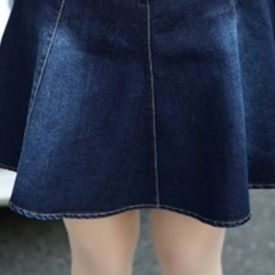 デニムセットアップ 立体縫製デニムスカートセット