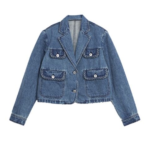 デニムセットアップ シンプル上質ジャケット＆スカート