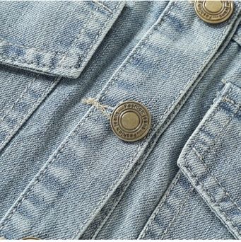 デニムセットアップ 翻領プリーツデニムセットアップ