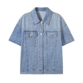 デニムセットアップ 半袖ゆったりデニムジャケット＆ロングスカート