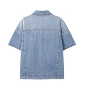 デニムセットアップ 半袖ゆったりデニムジャケット＆ロングスカート