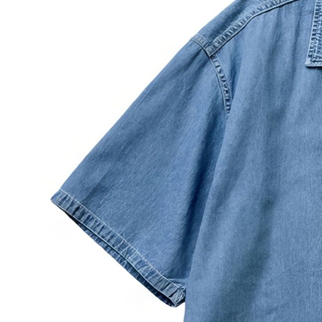 デニムセットアップ リラックスデニム半袖ショートパンツセット