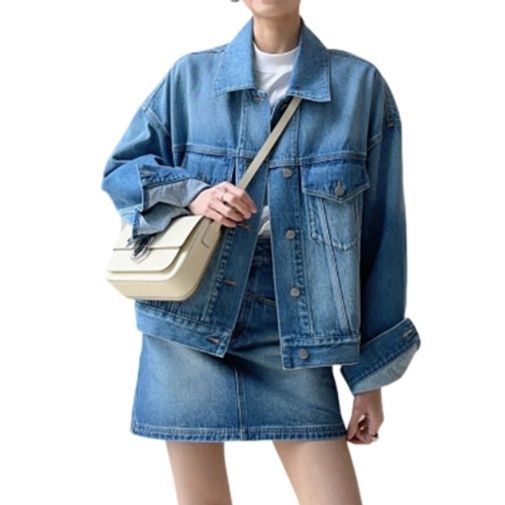 デニムセットアップ ゆったりジャケット＆ミニスカート