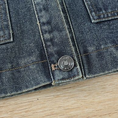 デニムセットアップ 異素材襟付きデニムミニスカート上下セット