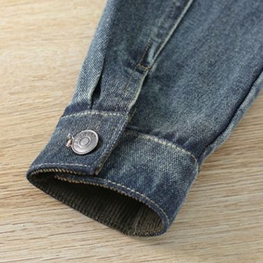 デニムセットアップ 異素材襟付きデニムミニスカート上下セット