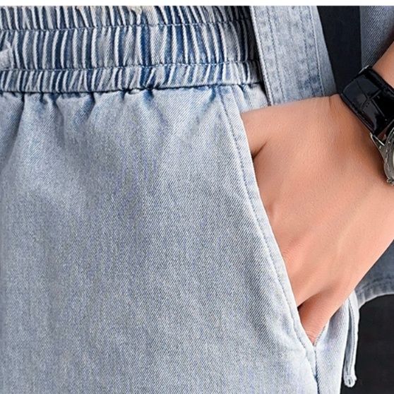 デニムセットアップ こなれ感ある半袖ゆったりデニムセット