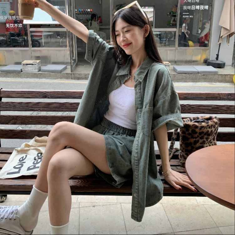 デニムセットアップ ゆったりシルエット デニムセットアップ