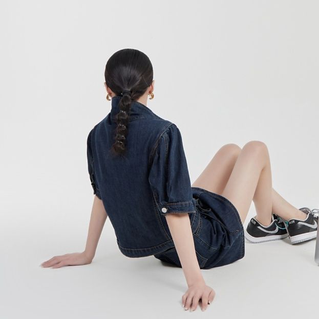 デニムセットアップ 立体袖デザインデニムセット