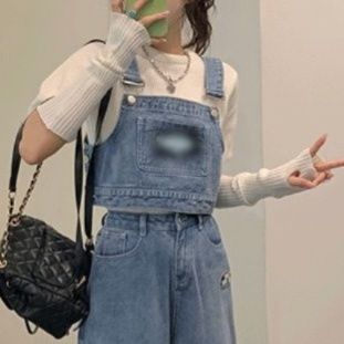 デニムセットアップ ゆったりビスチェデニム