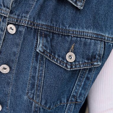 デニムセットアップ ノースリーブジャケット×ロングスカートセット