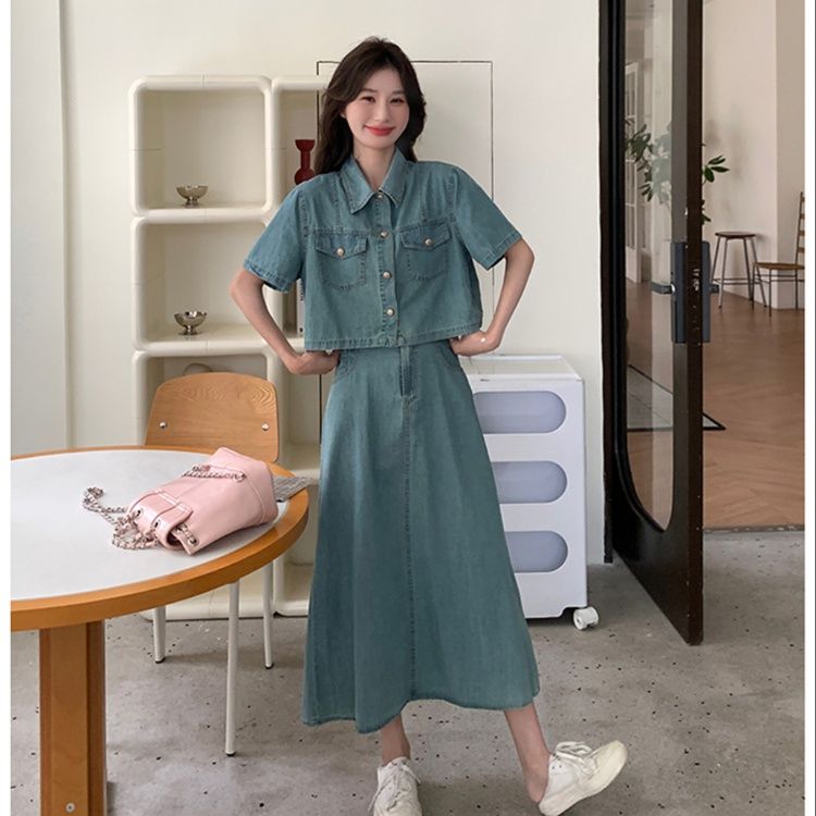 デニムセットアップ さわやか春夏セパレートスカート