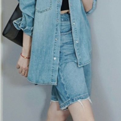 デニムセットアップ ゆったりカジュアルデニムセット
