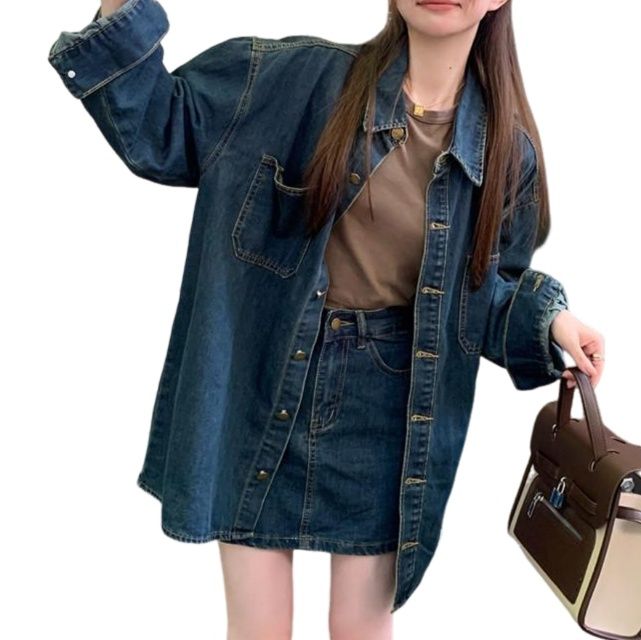 デニムセットアップ ゆったりシルエットデニムセットアップ