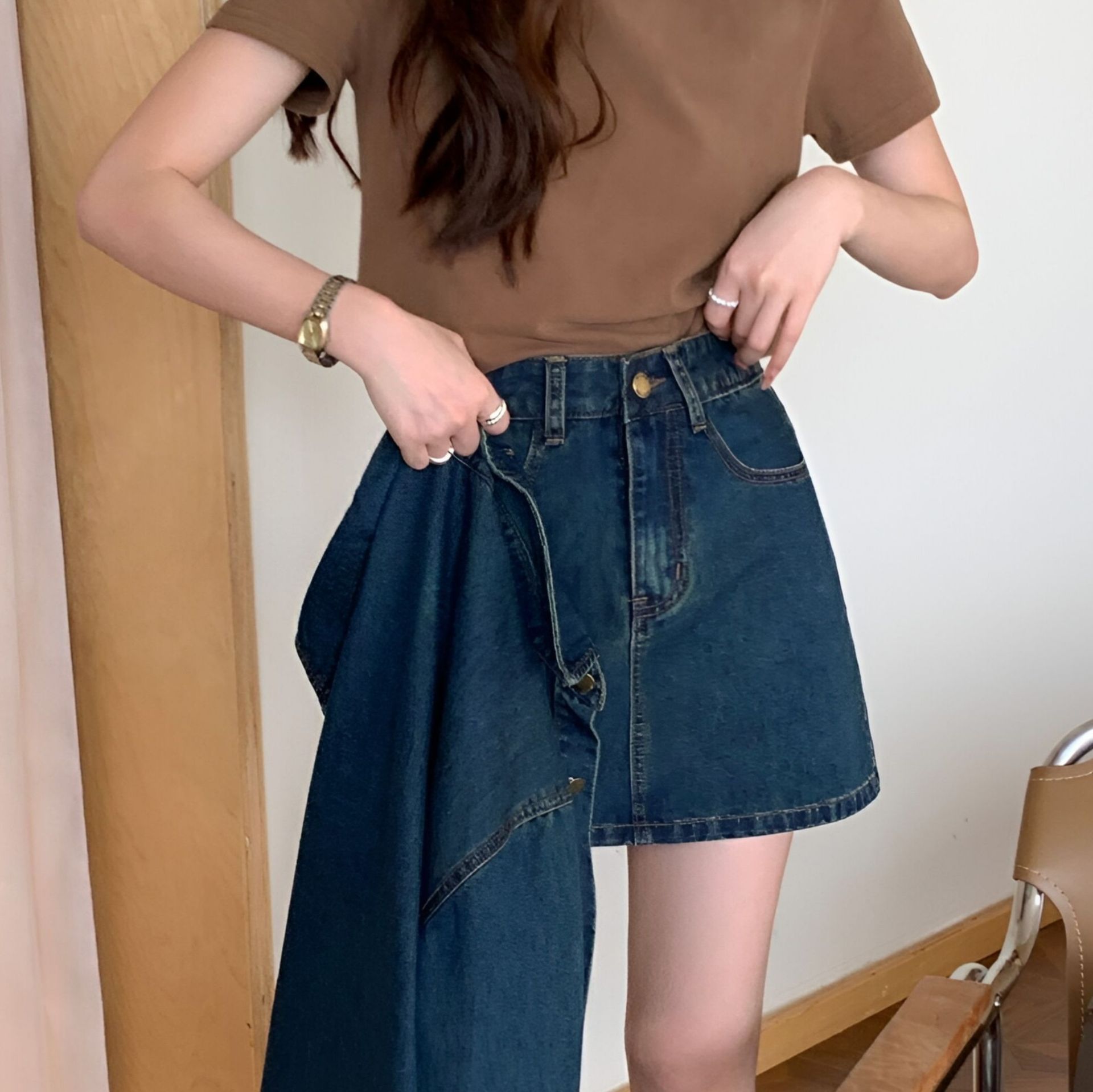 デニムセットアップ ゆったりデニムジャケット＆ミニスカート