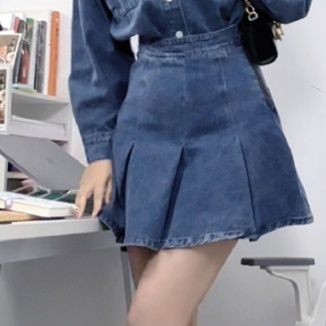 デニムセットアップ クラシカルプリーツデニムセット