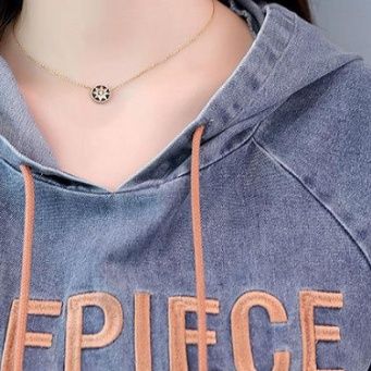 デニムセットアップ フード付きロングスカートセット