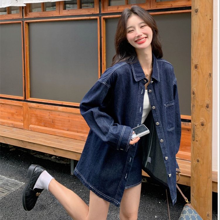 デニムセットアップ ゆったりシルエットデニムシャツセット